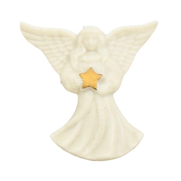 Lenox Porcelain Angel Brooch Signed - Picture 4 of 6